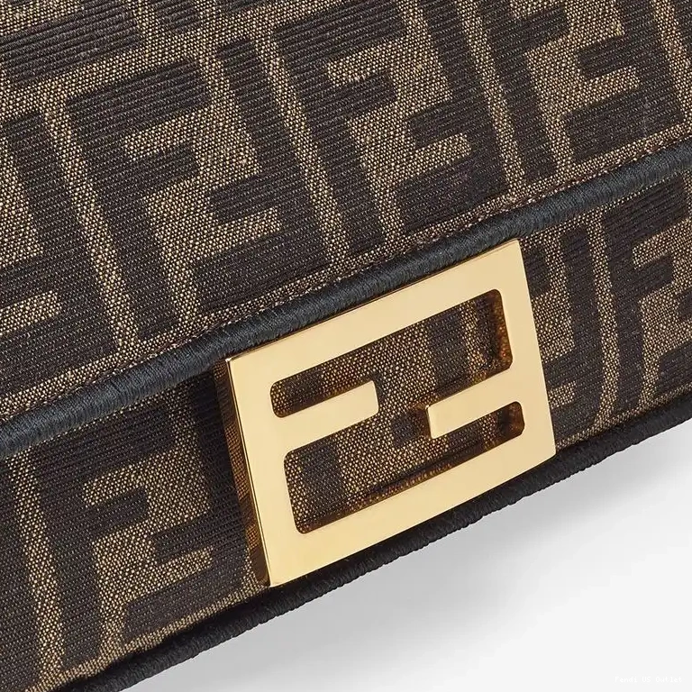Affordable In Motif Fendi Brown Bag FF Baguette Fabric Mini 0407 HOT SALE